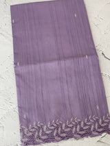 Semi tussar saree with cutwork MSHK566 Lavender