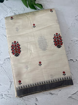 Blended tussar saree with cross embriodery - MSH1456
