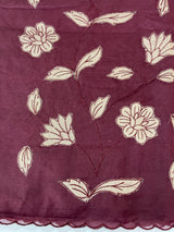 Soft Organza saree with tissue applqiue work - MSH989 Wine