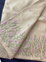 Crepe semi tussar silk saree with embroidery - SEFNCCM