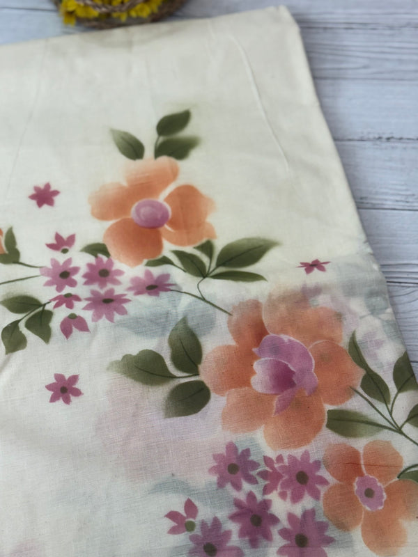 Kerala cotton saree with floral prints