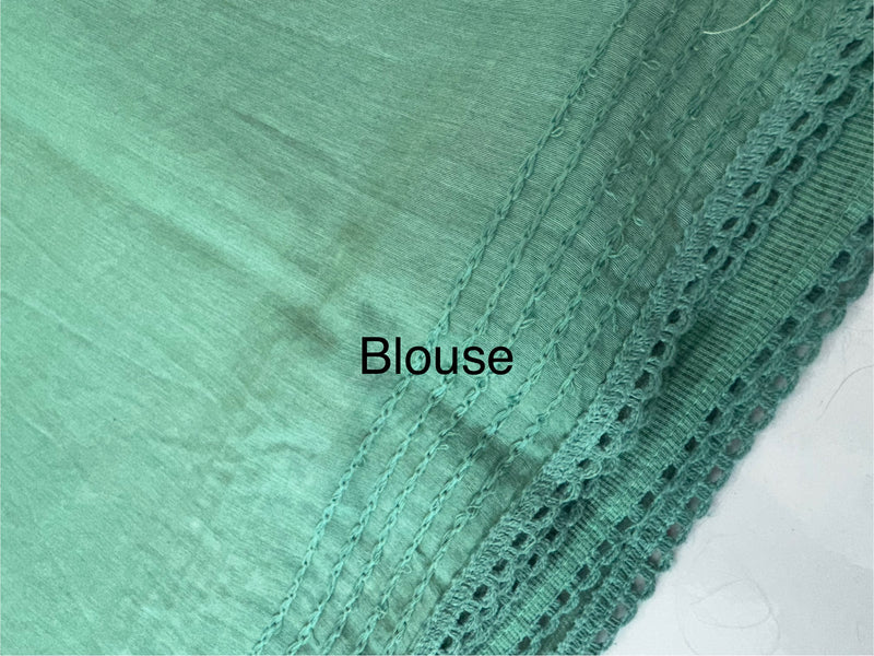 Supernet saree with crochet work and lace border MCJ5433 (V shape Crochet)