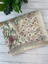 Tissue Organza saree with kanta embriodery saree MS15600 Offwhite