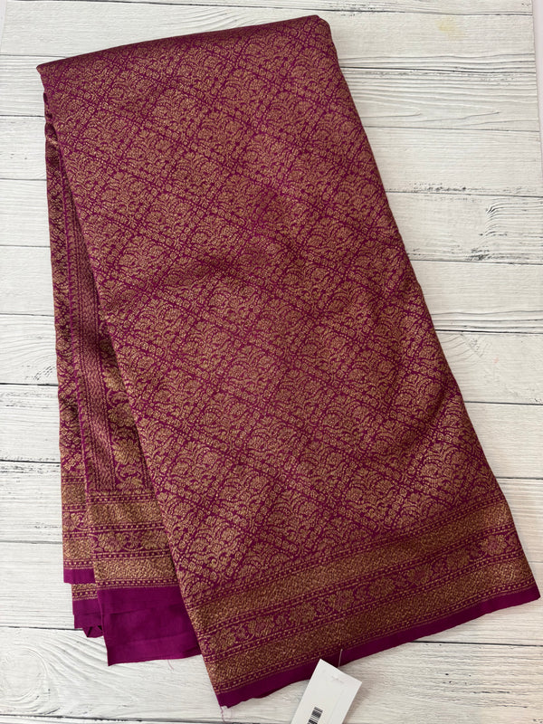 Semi katan Banarasi saree in antique zari weaving - MSKB899 Vadamalli