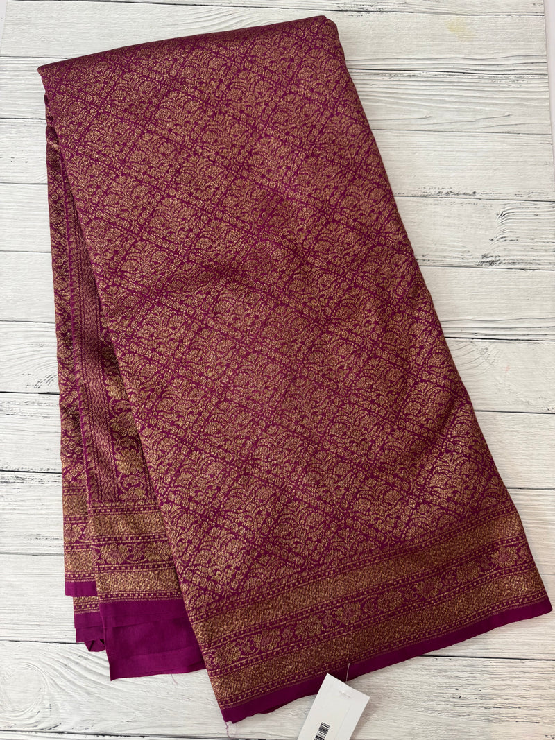 Semi katan Banarasi saree in antique zari weaving - MSKB899 Vadamalli