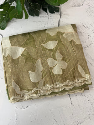 Organza saree with thread work- MC318