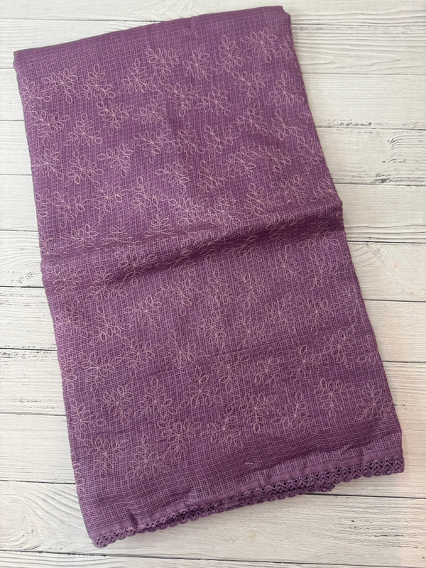 Soft kota checks saree with embroidery SDJCS21