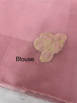 Soft Organza tissue Applique work saree MSLK116