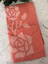 Soft mul chanderi saree with applique work- MSH200 Peach