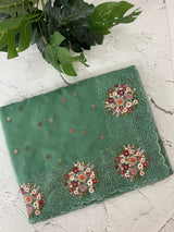 Organza saree with embroidery borders- MS7891