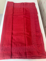 Kota saree with crochet work and lace border MCJ879 Red