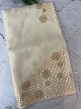 Viscose Organza saree with cutwork borders-MSH262 Ivory