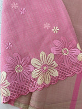 Soft Tissue kota embroidery saree MSK4660 Pink