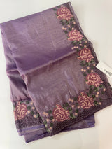 Crush Organza cutwork & embroidery saree MS7544 - Mauve