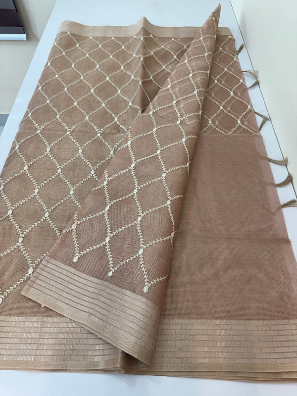 Tissue silk saree MTSS64 Peachpink