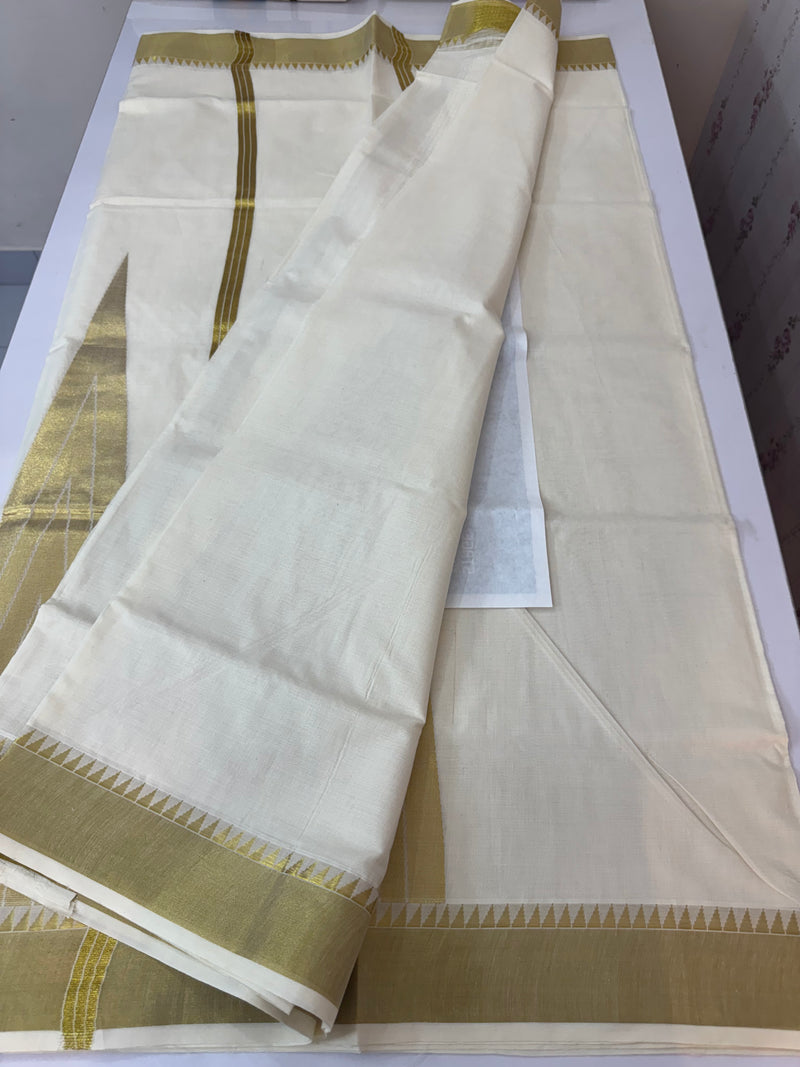 Kerala cotton saree - Gold