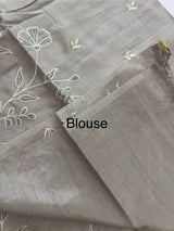 Tussar finish soft silk saree with thread embroidery MTS569