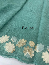 Soft Organza saree with thread work and tissue applique borders - MCW605