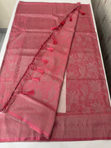 Silver zari woven soft silk saree with brocade blouse MSB5666 PeachPink