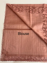 Blended tussar saree with cutwork - MSHK678