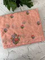 Semi linen saree with embroidery- MS15167