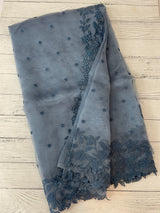 Tissue Organza saree with embriodery MS14638 DuskyBlue