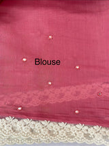 Blended Malai chanderi saree with lace borders MS5568