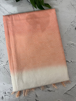 Semi tussar saree with thread work MTS1001 - OffWhite to Peach