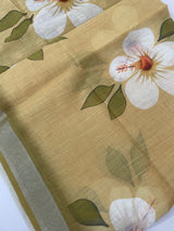 Digital printed semi Linen Saree MLS615