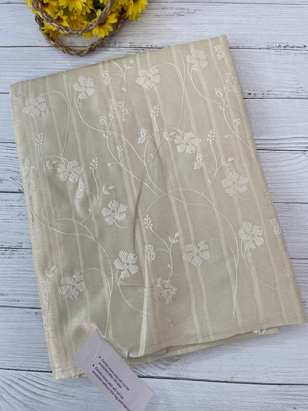 Blended soft tussar saree with embriodery - MS14997 - Offwhite