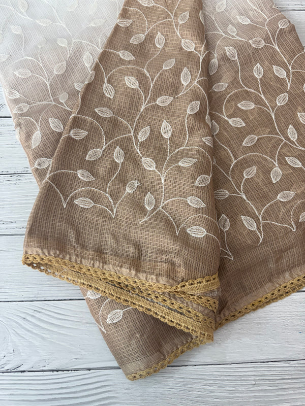 Ombre Soft kota checks saree with embroidery SVTS20