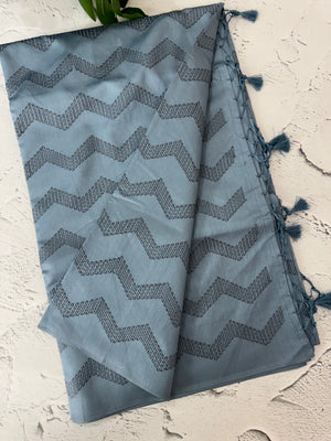 Art silk saree with embroidery MSA341 - Grey (2)