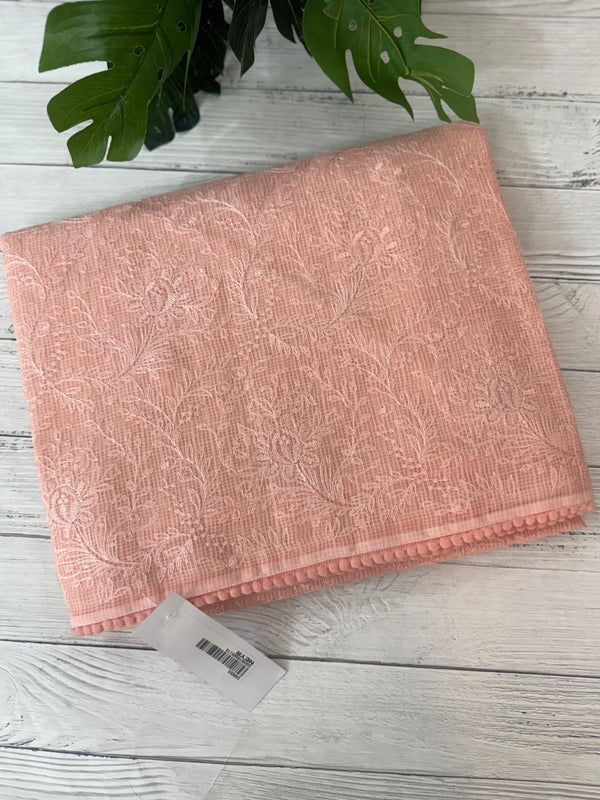 NetKota thread work saree MS22100- Peach