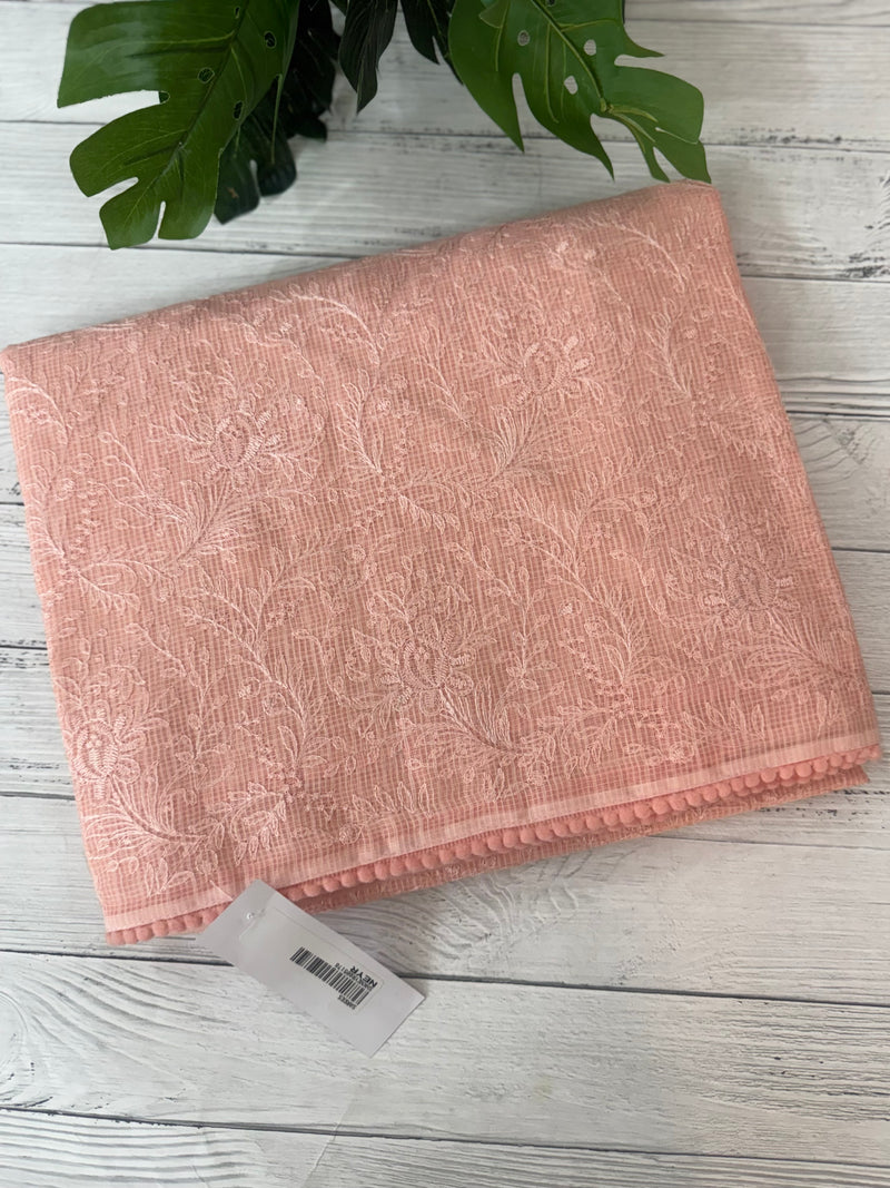 NetKota thread work saree MS22100- Peach