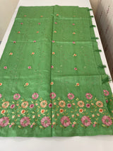 Art tussar saree with embroidery MST677