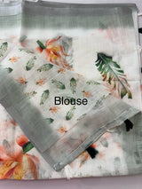 Digital printed semi Linen Saree MLS615- 17