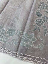 Soft tissue kota checks saree with applique work - MSH5407 DuskyLavender
