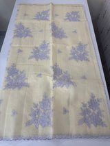 Kota Moonga checks Applique work saree  MSH273 - Cream to Lavender