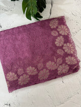 Semi Soft Organza saree with thread work and applique borders - MCW666 LightMagenta