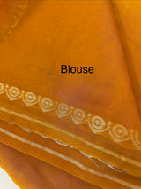 Blended Banarasi silk organza saree with zari weaving MSSA499 MangoYellow