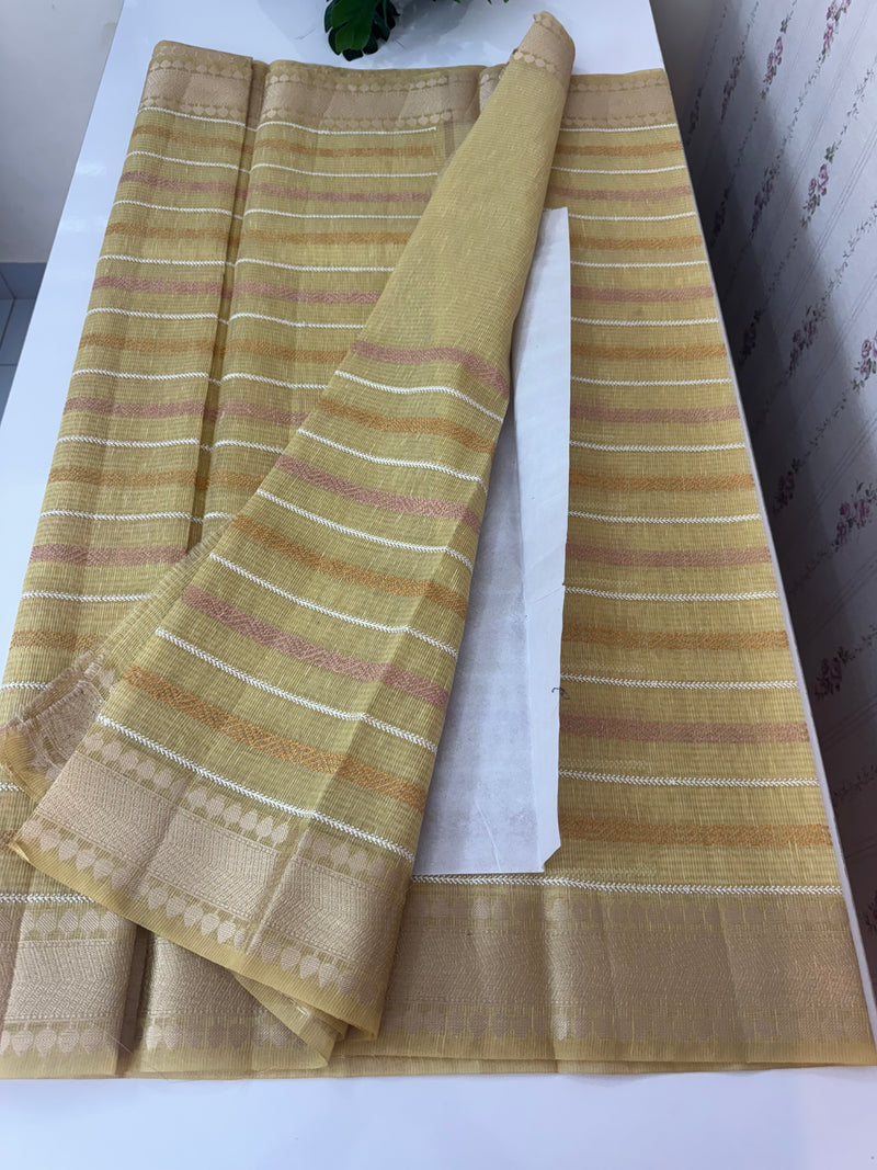 Tissue silk saree MTTS78- Yellow