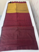 Plain Khadi cotton saree MS33455 Maroon
