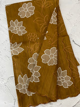 Blended tussar saree with applique borders MTSS459