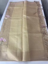 Tissue silk saree with embroidery MSH236