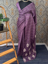 Soft kota silk saree with embriodery MS14809- DarkMauve