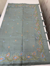 Cutwork Blended tussar saree MSH228 DustyBlue