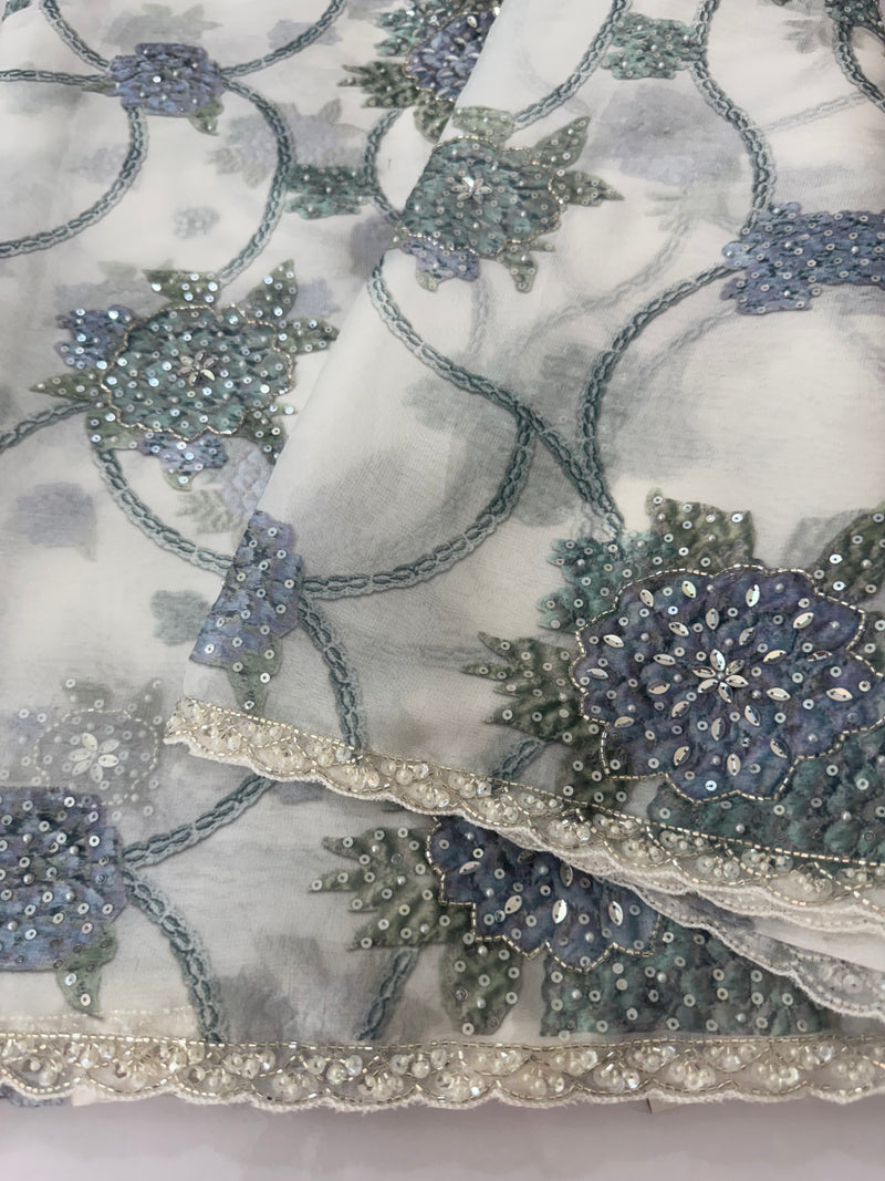 Handworked chiffon Organza saree MCS4534