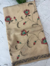 Kota Tissue silk saree with kanta work and french knots MKS3788