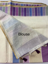 Rainbow semi Linen Saree MLS615- 15