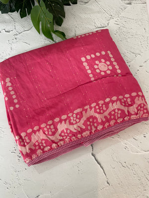 Semi soft silk saree with batik prints MSB555